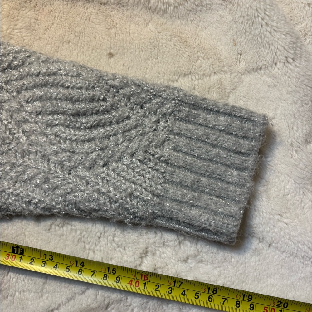 Universal Thread Cardigan Medium Silver Gray Lure… - image 14